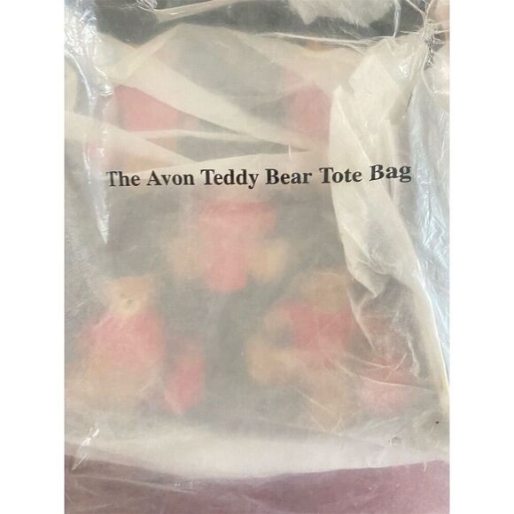 Avon Vintage Teddy Bear Tote Bag with Keychain 9" Nostalgic Fashion - Picture 4 of 5